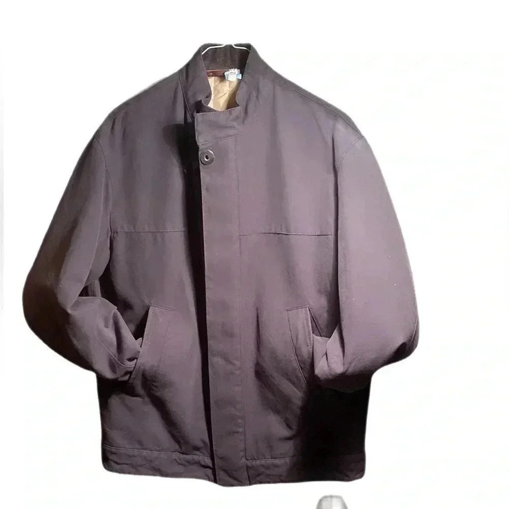Cerruti 1881 snap closure lined stylish zippered pcket wool fall overcoat 49/USL